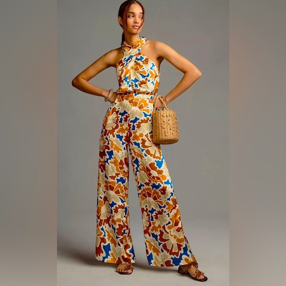 Anthropologie DOLAN Printed Halter Jumpsuit NWT - Picture 1 of 7